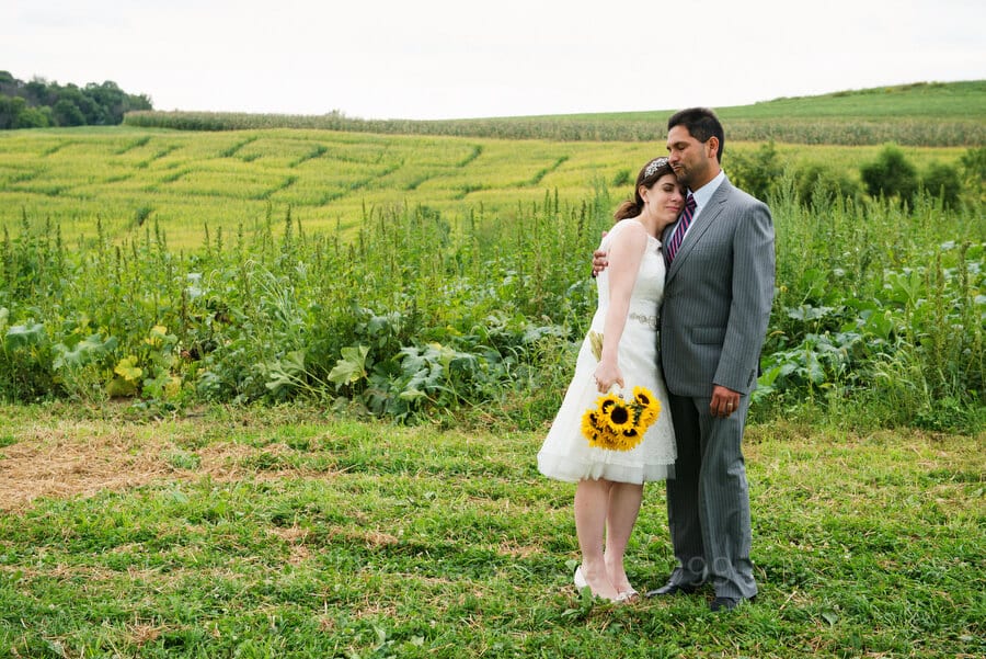 a photo of a bride and groom embracing after their wedding outdoor wedding in pittsburgh