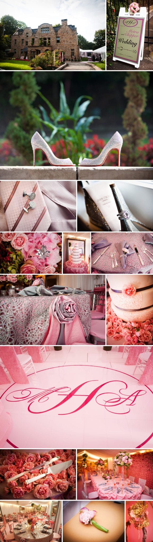 Shadyside_Pittsburgh_Upscale_High_End_Wedding_Photography pink and silver details from a Mansion at Maple Heights wedding