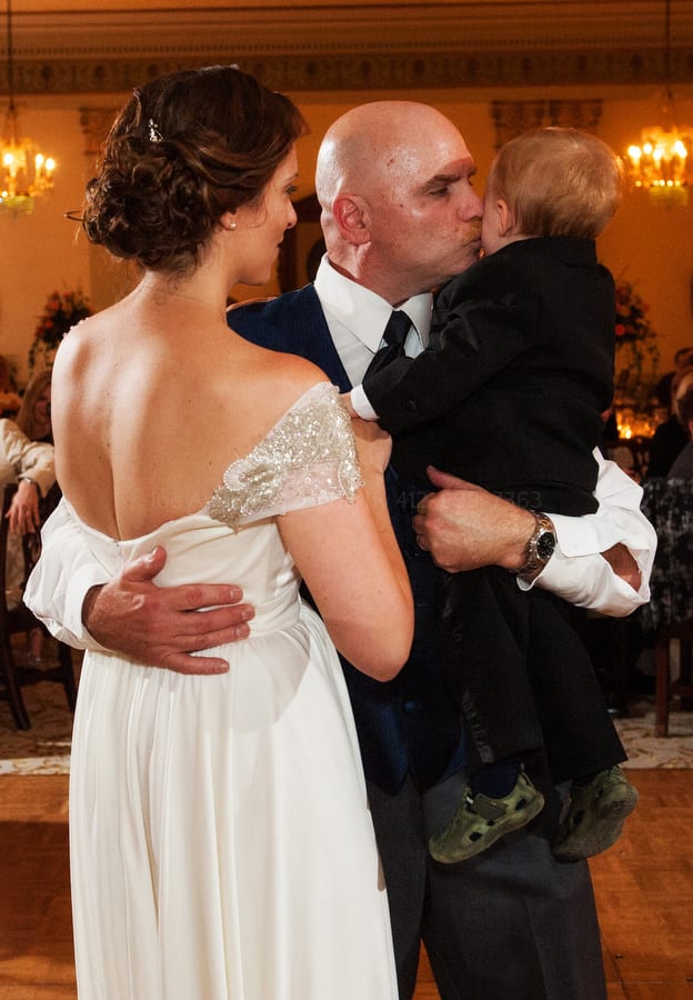 bride dances with her father and her young son twentieth century club wedding pittsburgh