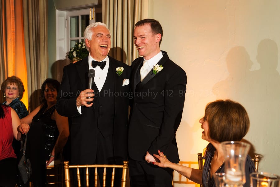 a groom is toasted by the bride's father