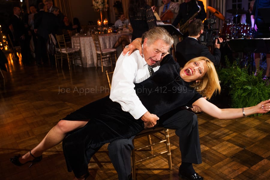 guests dance during a wedding