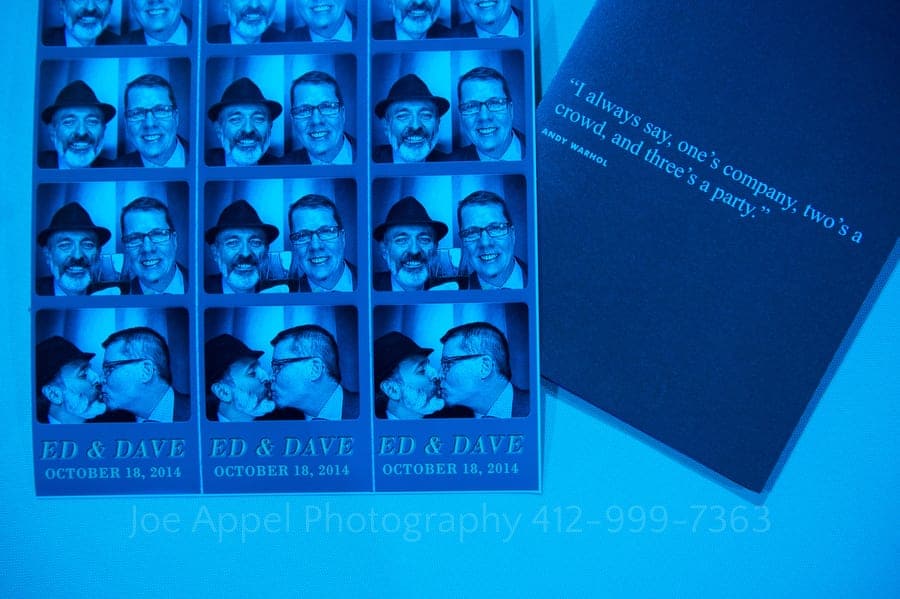 detail photo of photos from a photo booth andy warhol museum wedding