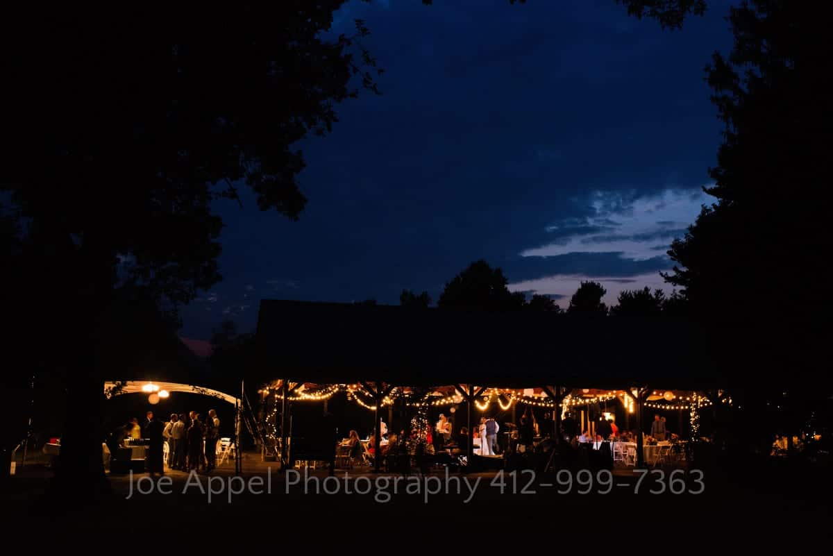 Dramatic night skies above the pavilion at the Succop Conservancy on a summer evening.