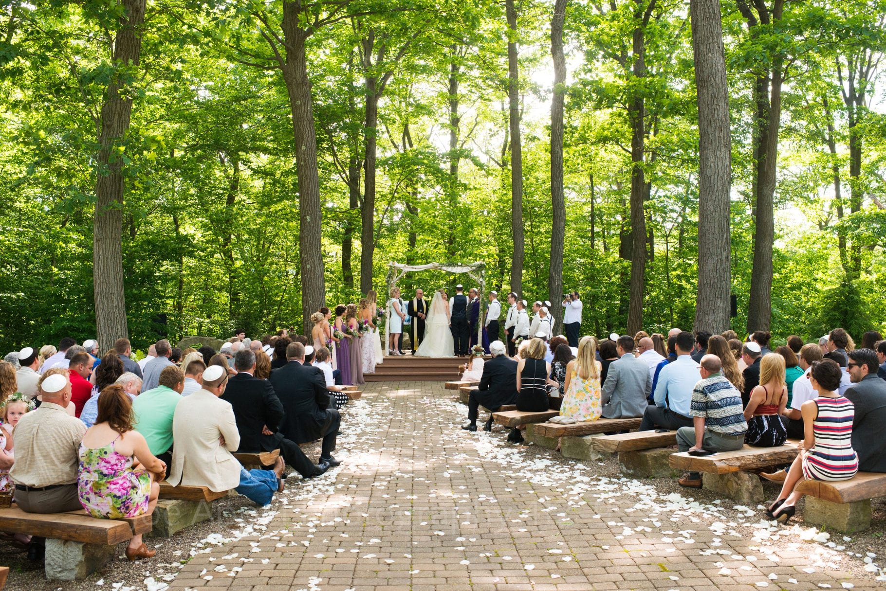 An overview from the rear of the Meadowoods wedding site during their Seven Springs Wedding.