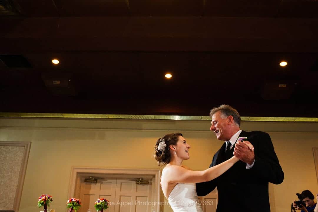 A bride and her father dance during her Montour Heights Country Club wedding.