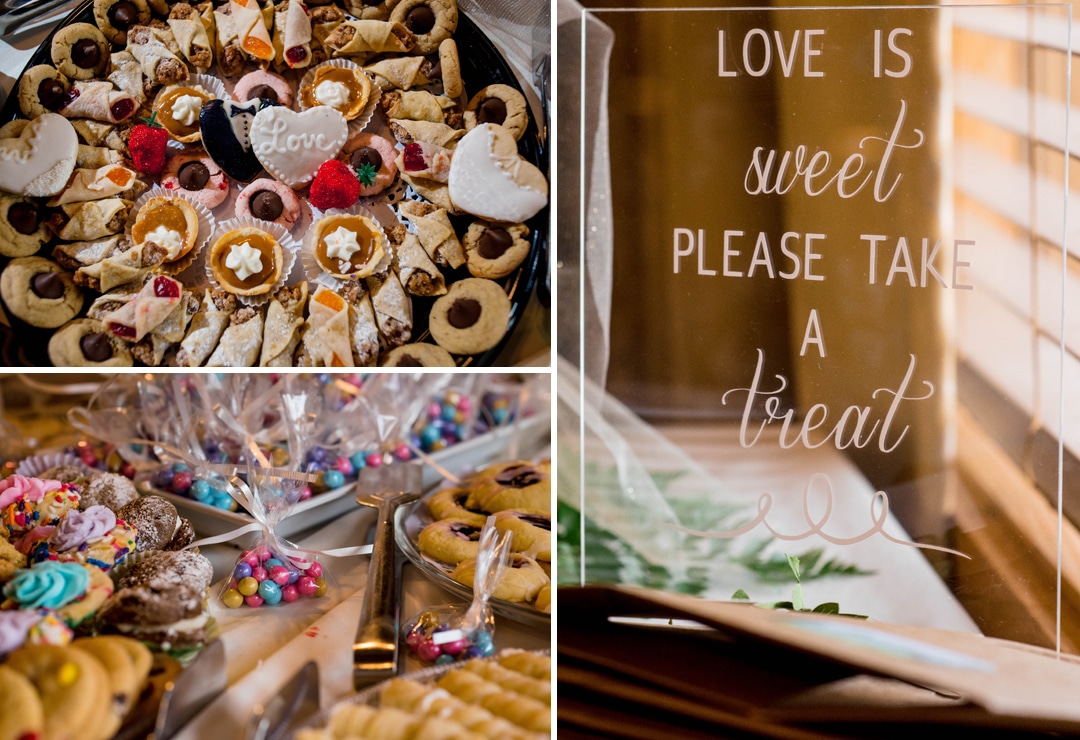 Details from a cookie table during a wedding at seven springs